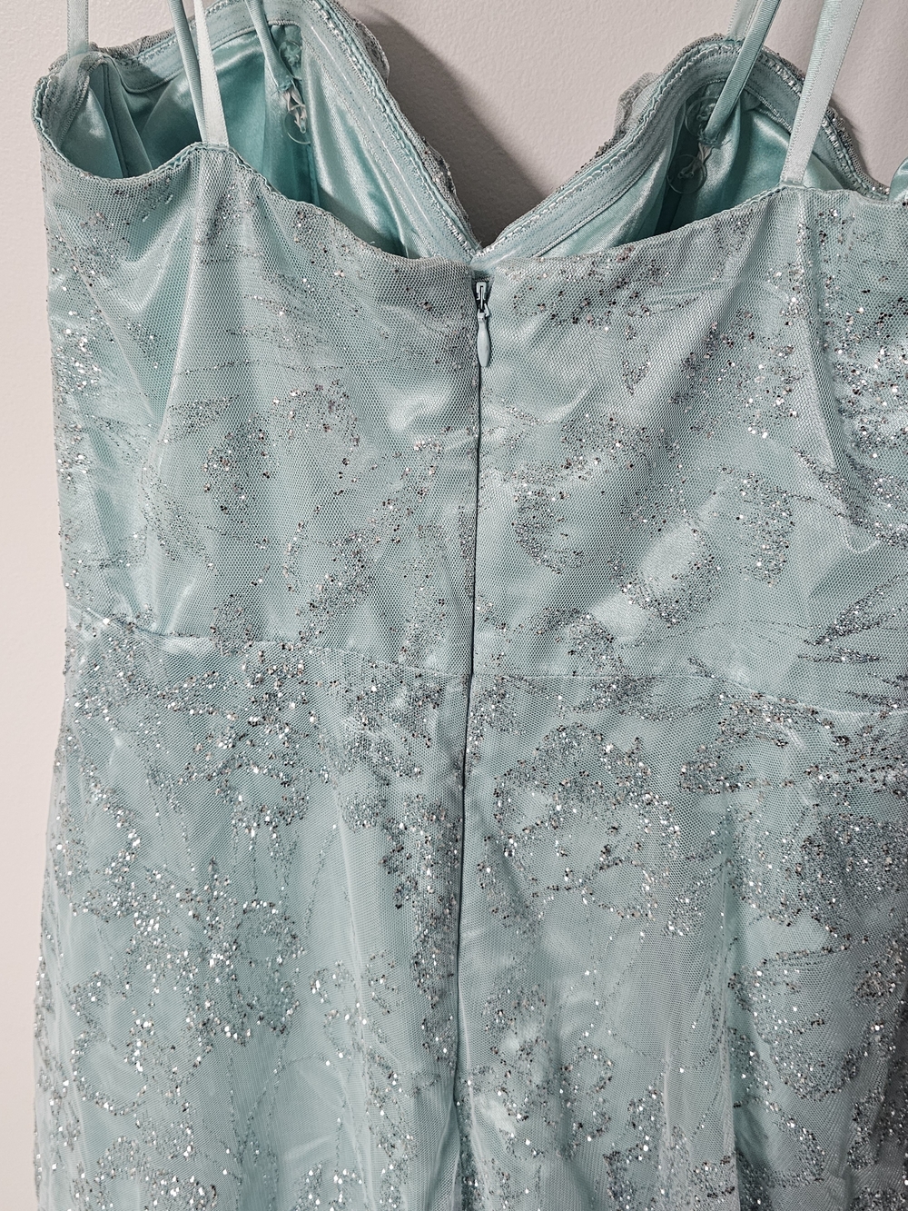 Cache Light Aqua Beaded Prom Dress - Picture 7 of 7